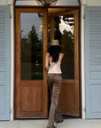 ROVENTE Satin Utility Flare Pants - PINKPARKS