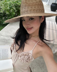 ROVENTE Rosette Detail Satin Camisole with Adjustable Straps - PINKPARKS