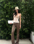 ROVENTE Satin Utility Flare Pants - PINKPARKS