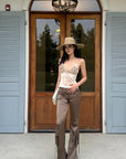 ROVENTE Rosette Detail Satin Camisole with Adjustable Straps - PINKPARKS