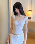 DreamyNerd Cap Sleeve Sweetheart Top - PINKPARKS