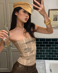 ROVENTE Strapless Mesh Corset Top - PINKPARKS