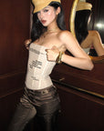 ROVENTE Strapless Mesh Corset Top - PINKPARKS