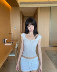 DreamyNerd Cap Sleeve Sweetheart Top - PINKPARKS