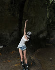 WARDEN EDGE Distressed Denim Shorts with Folded Hem & Ring Stitch - PINKPARKS
