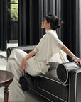 ROVENTE Draped Layered Cape Blouse - PINKPARKS