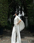 ROVENTE Draped Layered Cape Blouse - PINKPARKS
