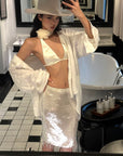 ROVENTE Satin Strap Top & Sequin Skirt Set - PINKPARKS