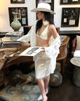 ROVENTE Satin Strap Top & Sequin Skirt Set - PINKPARKS