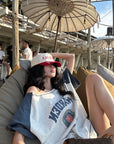 WARDEN EDGE Contrast Sleeve Emblem Tee - PINKPARKS