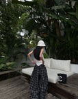 WARDEN EDGE Distorted Plaid Wide-Leg Trousers - PINKPARKS