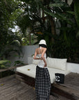 WARDEN EDGE Distorted Plaid Wide-Leg Trousers - PINKPARKS
