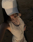 WARDEN EDGE Beige Ribbed Buckle Tank Top - PINKPARKS