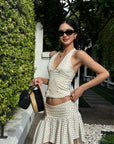 ROVENTE Polka Dot Halter Top & Skirt Set - PINKPARKS