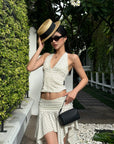 ROVENTE Polka Dot Halter Top & Skirt Set - PINKPARKS