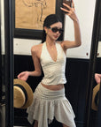 ROVENTE Polka Dot Halter Top & Skirt Set - PINKPARKS