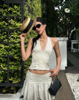 ROVENTE Polka Dot Halter Top & Skirt Set - PINKPARKS