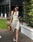 ROVENTE Polka Dot Halter Top & Skirt Set - PINKPARKS