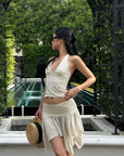 ROVENTE Polka Dot Halter Top & Skirt Set - PINKPARKS