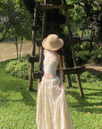 DreamyNerd Floral Bandeau Top & Maxi Skirt Set - PINKPARKS