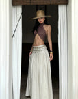 ROVENTE Embellished High Waist Maxi Skirt - PINKPARKS