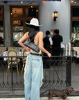 ROVENTE Distressed Wide-Leg Jeans - PINKPARKS