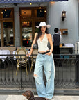 ROVENTE Distressed Wide-Leg Jeans - PINKPARKS