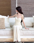 DreamyNerd Butterfly Appliqué Mesh Corset Maxi Dress - PINKPARKS