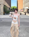 DreamyNerd Statement Ruffle-Waist Wide-Leg Layered Pants - PINKPARKS