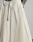 DOINDULGE Deconstructed Draped Jacquard Midi Skirt with Tulle Layering