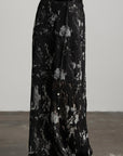 DOINDULGE Sheer Texture Shirt & Long Skirt Set with Abstract Shadow Print