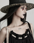 DOINDULGE Braided Rope Drawstring Strap Top