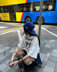 WARDEN EDGE Cropped Dog Graphic Tee with Vintage Street Edge - PINKPARKS