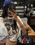 WARDEN EDGE Cropped Dog Graphic Tee with Vintage Street Edge - PINKPARKS