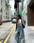 WARDEN EDGE Distressed Wide-Leg Denim Pants - PINKPARKS