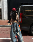 WARDEN EDGE Distressed Wide-Leg Denim Pants - PINKPARKS