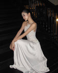 ROVENTE Embroidered Lace Halter Dress With Gathered Hem - PINKPARKS