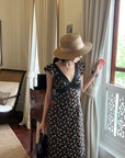 DreamyNerd Flutter Sleeve Floral Lace Midi Dress - PINKPARKS