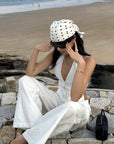 ROVENTE Halter Waistcoat Top with Plunging Neckline and Open Back - PINKPARKS