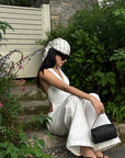 ROVENTE Halter Waistcoat Top with Plunging Neckline and Open Back - PINKPARKS