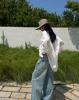 ROVENTE Distressed Wide-Leg Jeans - PINKPARKS