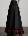 DOINDULGE Flared Skirt with Layered Frill Draping and Contrast Underskirt
