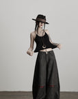 DOINDULGE Structural Wide Leg Trousers with Hidden Contrast Detail