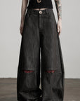 DOINDULGE Structural Wide Leg Trousers with Hidden Contrast Detail