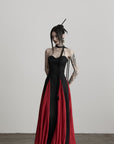 DOINDULGE Braided Strap Crushed Panel Maxi Dress with Lace-Up Back