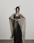 DOINDULGE Sheer Drape Long Cardigan with Bead Tie Detail