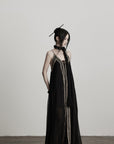 DOINDULGE Black Embroidered Beaded Maxi Dress