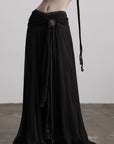 DOINDULGE Draped Maxi Skirt with Medallion
