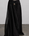 DOINDULGE Draped Maxi Skirt with Medallion