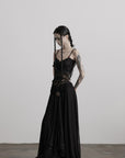 DOINDULGE Draped Maxi Skirt with Medallion